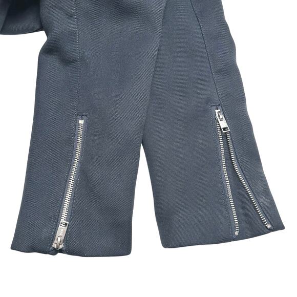 H&M | Men | Blue Heavy Twill Stand Up Collar Full Zip Mid Length Coat | Size 44R - Picture 14 of 14